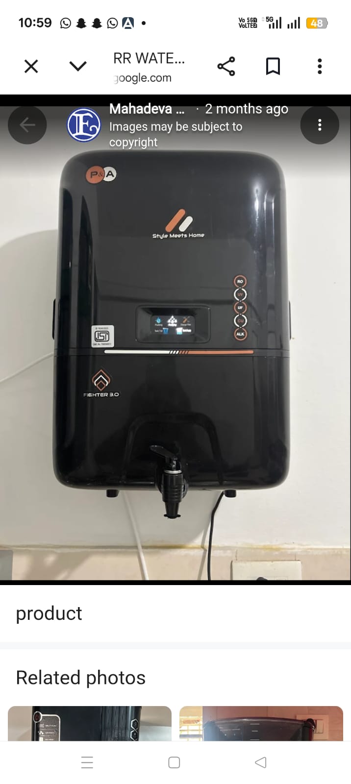 Technician servicing an under-sink RO unit